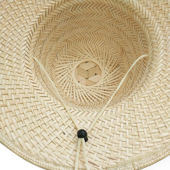 者也（ZYE）手工竹编草帽 遮阳凉帽大沿檐可调节帽绳男女 麦秆色 均码56-59cm