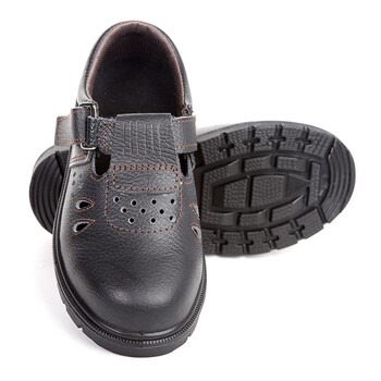 羿科 60710835 钢包头防砸安全鞋 透气凉鞋 牛皮帮面防滑PU大底 1双 40码