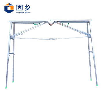 固乡 折叠多功能装修便携马凳 升降脚手架 工程梯子 刮腻子  移动平台梯子 皮实 施工架 铁凳子 方管款2米长