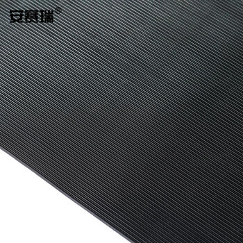 安赛瑞 橡胶防滑地垫 仓库车间走廊厨房橡胶耐油脚垫 工业满铺 黑色条纹款 长10m 27128