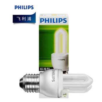 飞利浦（PHILIPS）照明企业客户  大小螺口节能灯 室内节能灯泡 2U 8W 白光  E27 20支 