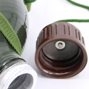 海斯迪克 gnjz-289 军绿色老式水壶 87老式扁水壶 军壶铝制大容量军训水壶2L