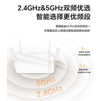 荣耀（HONOR）路由X4 Pro 路由器wifi6 双千兆 高速率 低时延 游戏网课加速 信号可视 家长路由 无线wifi 1500M