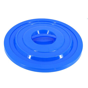 海斯迪克 HKCC17 塑料大水桶 圆形收纳桶 酒店厨房储水桶 蓝色60L带盖