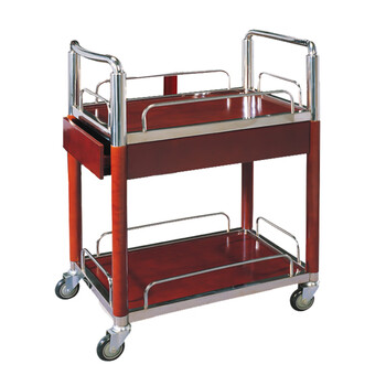 南 C-83 火锅配送车 镜钢 两层火锅配送车运送车 餐车推车酒水车移动饮料车