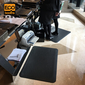 爱柯部落 耐磨型抗疲劳地垫 PVC警示防滑垫90cm×60cm×13.5mm双层加厚耐磨型工厂车间脚垫黑色可定制110376