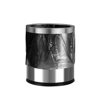 庄太太【圆形10L不锈钢单层】酒店客房不锈钢圆形小号无盖阻燃厕所垃圾桶