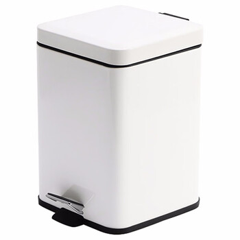 益美得 LK1026 不锈钢脚踏式垃圾桶方形卫生间脚踏带盖卫生桶办公室纸篓 12L