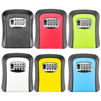 海斯迪克 密码钥匙盒 大门猫眼壁挂式金属密码锁 装修密码盒 黑色 HKCL-62