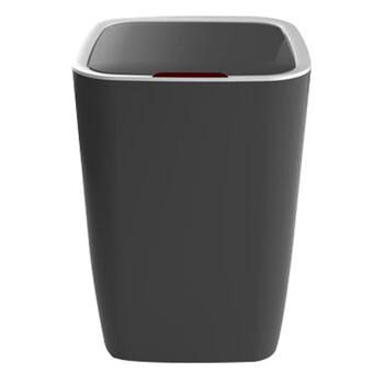 兰诗（LAUTEE）LK1010 智能感应垃圾桶带盖纸篓夹缝卫生桶 11L米白色方形电池款