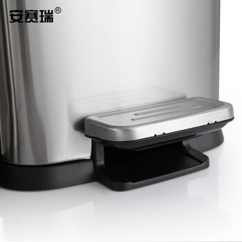 安赛瑞 不锈钢分类脚踏式垃圾桶 10L×3 酒店办公干湿垃圾分类桶 学校商场电梯口室内外连体分类垃圾箱 700183