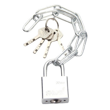 稳斯坦 W7452 链条防盗锁 防剪铁链锁自行车电瓶车链条锁大门吊链挂锁 链长0.5m