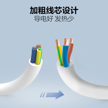 公牛（BULL）新国标插座/插线板/插排/排插/接线板/拖线板 6位总控开关全长1.8米
