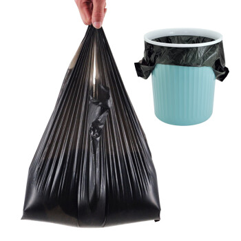 兰诗（LAUTEE）LJD-991 黑色手提垃圾袋 酒店商用背心垃圾袋 常规40*63cm32只*120包
