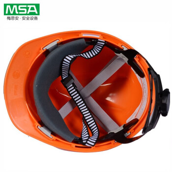 梅思安（MSA）10172903 V-GardPE标准型安全帽 橙色PE帽壳、超爱戴帽衬针织布吸汗带、D型下颏带 1顶