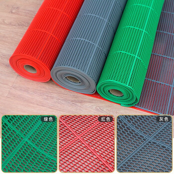 靓派 LIANGPAI 牛筋六角网格镂空防滑垫 游泳池卫生间隔水垫子可裁剪 1.2*15m/卷