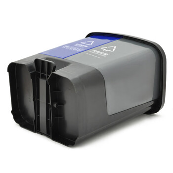 兰诗（LAUTEE）YJ-B044 新国标脚踏分类双格垃圾桶 40L蓝灰