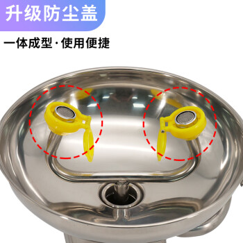 冰禹 BYaf-1034 不锈钢洗眼器 立式冲淋装置紧急喷淋洗眼器 复合双口（含脚踏双开关）