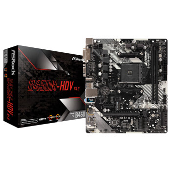 华擎（ASRock）B450M-HDV R4.0主板 支持CPU 5700X3D/5700X/5600（AMD B450/AM4 Socket）