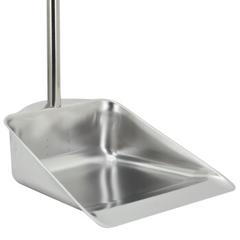 兰诗（LAUTEE）BJ-201 弯柄不锈钢垃圾铲 物业环卫铁簸箕 垃圾斗 方形