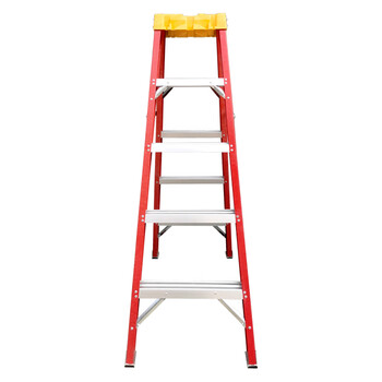 兴航发 玻璃钢绝缘双侧梯子1.5M 带工具盒绝缘人字梯1.5米耐压35KV加厚工程梯子 多尺寸折叠梯子工具台梯子