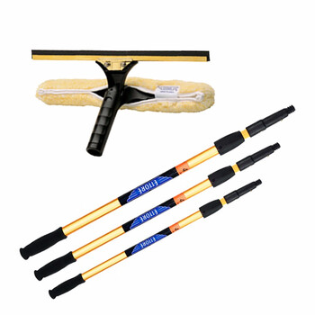 ETTORE 美国金鹰二节伸缩杆玻璃清洁套装(1.2米伸缩杆+铜质翻转式涂水器) 二件套