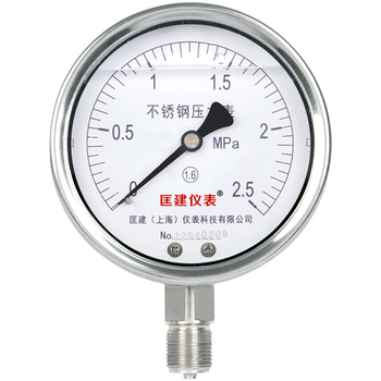 匡建仪表（CONJANT）YTN-100BF 304不锈钢耐震压力表 耐高温耐腐蚀 0-2.5mpa 表盘10厘米