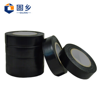 固乡6卷防潮桶装18米电工胶布绝缘胶带6色电气胶带阻燃白色黑色【黑色 6卷桶装】