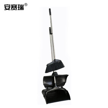安赛瑞 商用防风垃圾铲/扫把套装（2套装）机场车站防风垃圾斗带软毛笤帚 室外保洁垃圾铲带软毛扫帚 13940