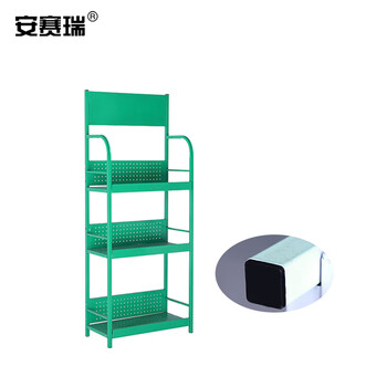 安赛瑞 轻型小货架（三层）机油配件展示架 超市便利店置物架展销架 润滑油金属货架 绿色 28385