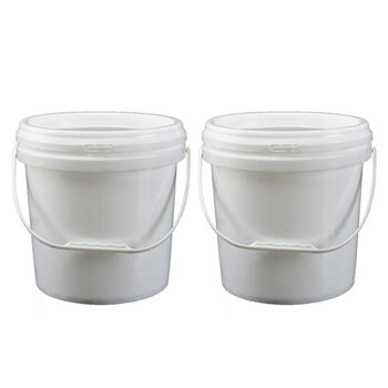 冰禹 BY-7519 塑料圆形桶 小桶水桶密封桶 涂料桶乳胶漆包装桶带提手 10L白色