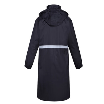 者也 长款雨衣 防雨防汛救援连体雨披可印字012 黑色 L码