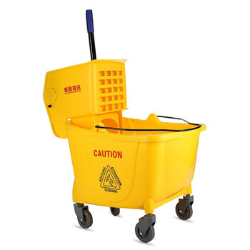 斯图手动下压式榨水车拖把桶保洁清洁车拧水桶挤水桶拖地桶墩布压水车 32L榨水车