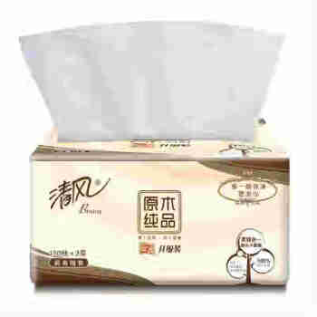 清风（(Breeze)）BR65A1 原木升级装3层150抽抽取式面巾纸 （188mm×136mm/抽×150抽/包×48包/箱）