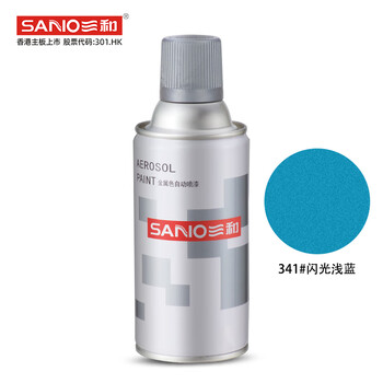 三和 金属自喷漆 防锈漆 油漆喷漆罐 手喷漆轮毂改色漆 350ml 12支/箱 J2B341闪光浅蓝
