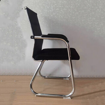 时通网布办公椅弓形会议麻将棋牌洽谈靠背椅子老板椅培训椅职员椅4029黑色