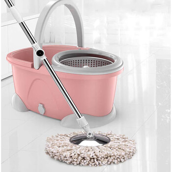 庄太太【加强杆+塑料盘+1头】懒人拖布拖地净带桶套装旋转式拖把双驱动自动甩干