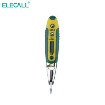 伊莱科(ELECALL)智能测电笔多功能感应验电线路检测断点试电笔电工专用 绿色 LED数显测电笔+绝缘胶布 7