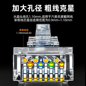 山泽 六类网线水晶头二件式 6类千兆网络接头 RJ45工程级8P8C网线连接器Cat6水晶头 100个 RL-26100