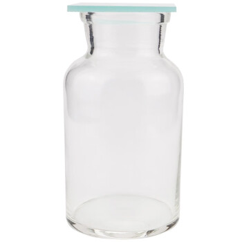 冰禹 BY-7013 集气瓶 气体收集瓶 优质玻璃集气瓶 带玻璃片 化学实验器材 集气瓶500ml