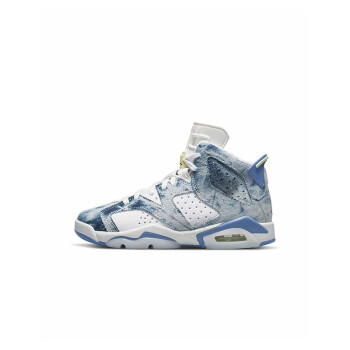 胜道运动 nike耐克air jordan 6 aj6 水洗丹宁 白蓝牛仔布运动休闲