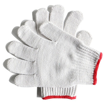 汉盾（HANDUN) HD-600G 涤棉 10针本白600g涤棉纱线手套 白色 均码 12副/打