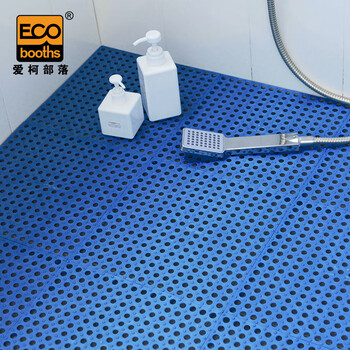 爱柯部落 浴室防滑垫 自由拼接疏水地垫脚垫30×30cm（30片）宝石蓝定制110046