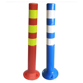 海斯迪克 gnjz-1495 PE警示柱 75cm交通警示柱 反光立柱防撞柱道口柱标隔离墩 红黄