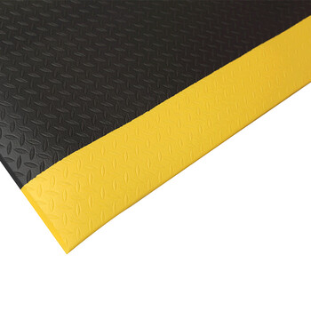 爱柯部落 单层经济型警示防滑地垫 防滑垫 PVC抗疲劳脚垫 黄黑色 0.9×1.2m×9mm