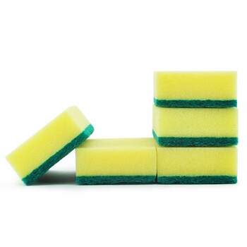 兰诗（LAUTEE）QJK-003 多功能百洁块 清洁海绵百洁布 双面海绵—5片装