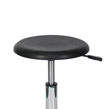 稳斯坦 WST209 车间流水线员工凳 PP塑料圆形实验室凳子 升降旋转椅子 工位设施(轮子钉款-黑色) 需自行安装