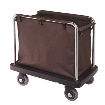 南 C-40D 塑料布草车 咖啡色 客房服务车酒店宾馆多功能清洁手推车保洁车