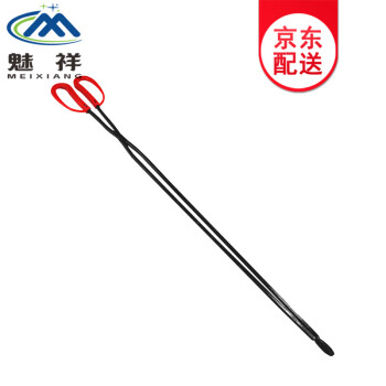 魅祥 火钳垃圾夹 环卫扁头垃圾钳 红塑柄火钳夹子煤饼钳铁钳 塑柄扁头款54cm（5把）