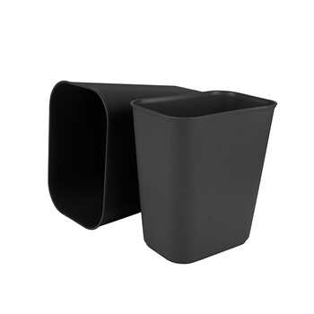 庄太太【方形14L黑色】商用酒店无盖塑料双层垃圾桶